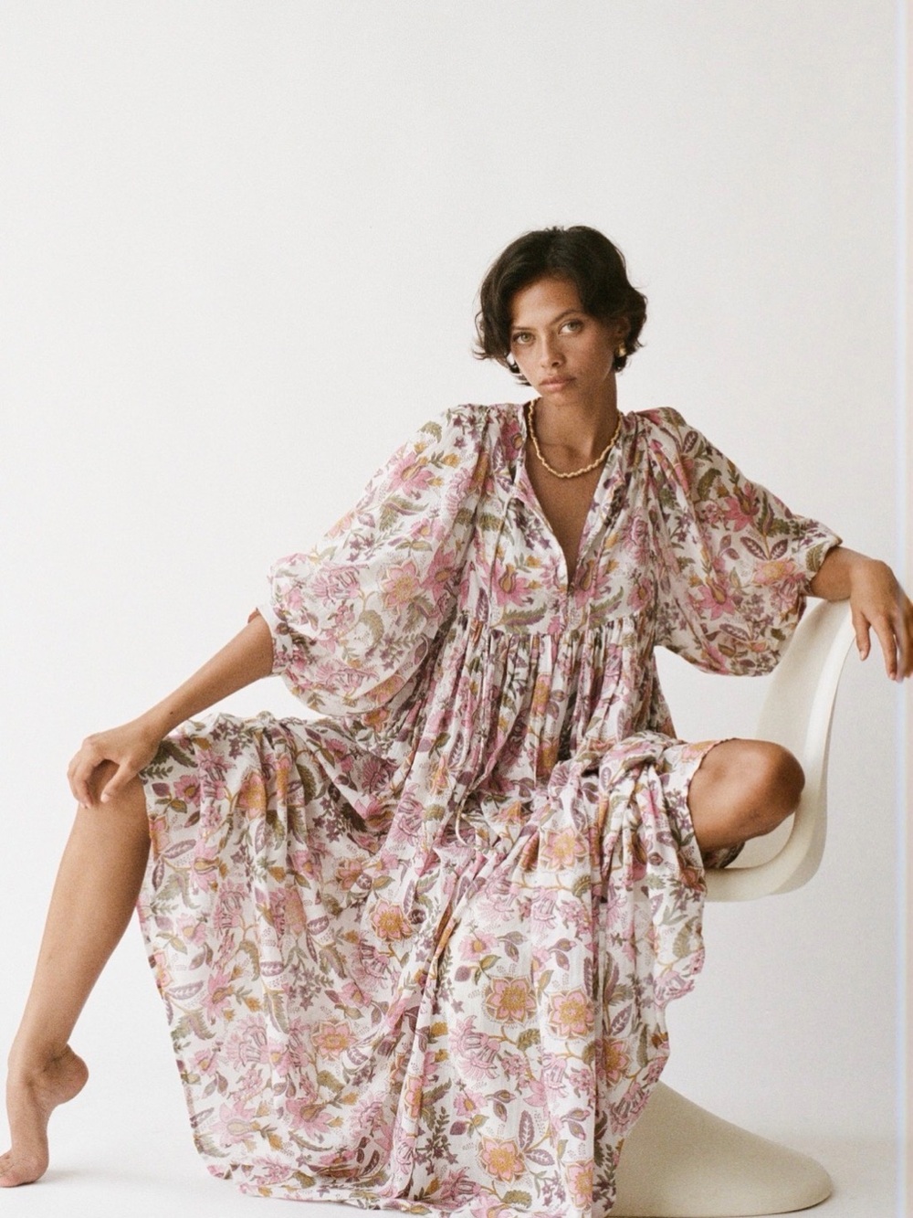💜 DAUGHTERS OF INDIA KYRA MAXI DRESS ~ FUCHSIA BLOOM